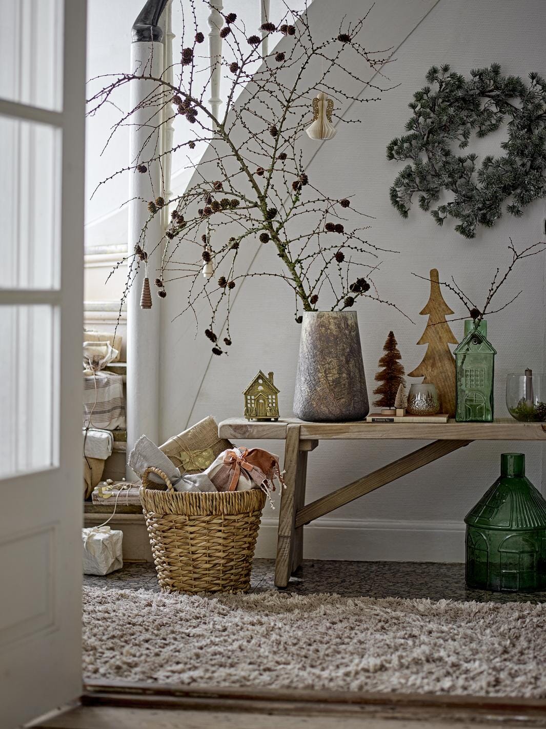Bloomingville Kamila Vase, Grøn, Genanvendt Glas