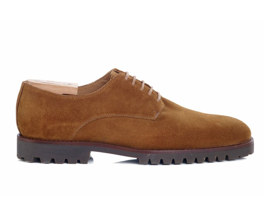 Derbies homme Velours Chamois semelle gomme crantée - BUSHEY GOMME