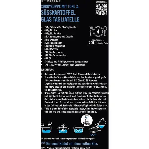 Bio Süßkartoffel Tagliatelle