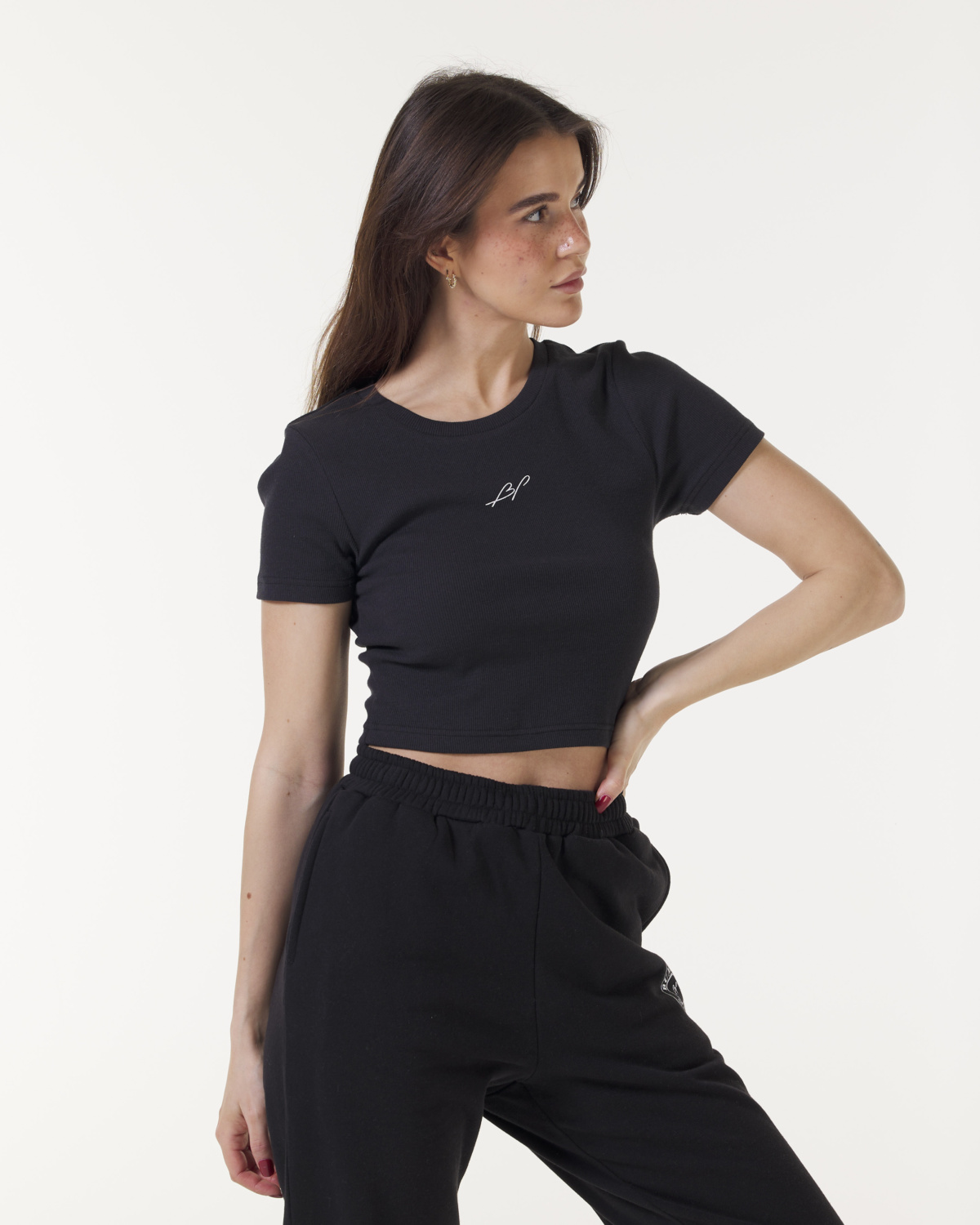 Bumpro Downtown Cropped Rib Tee Black