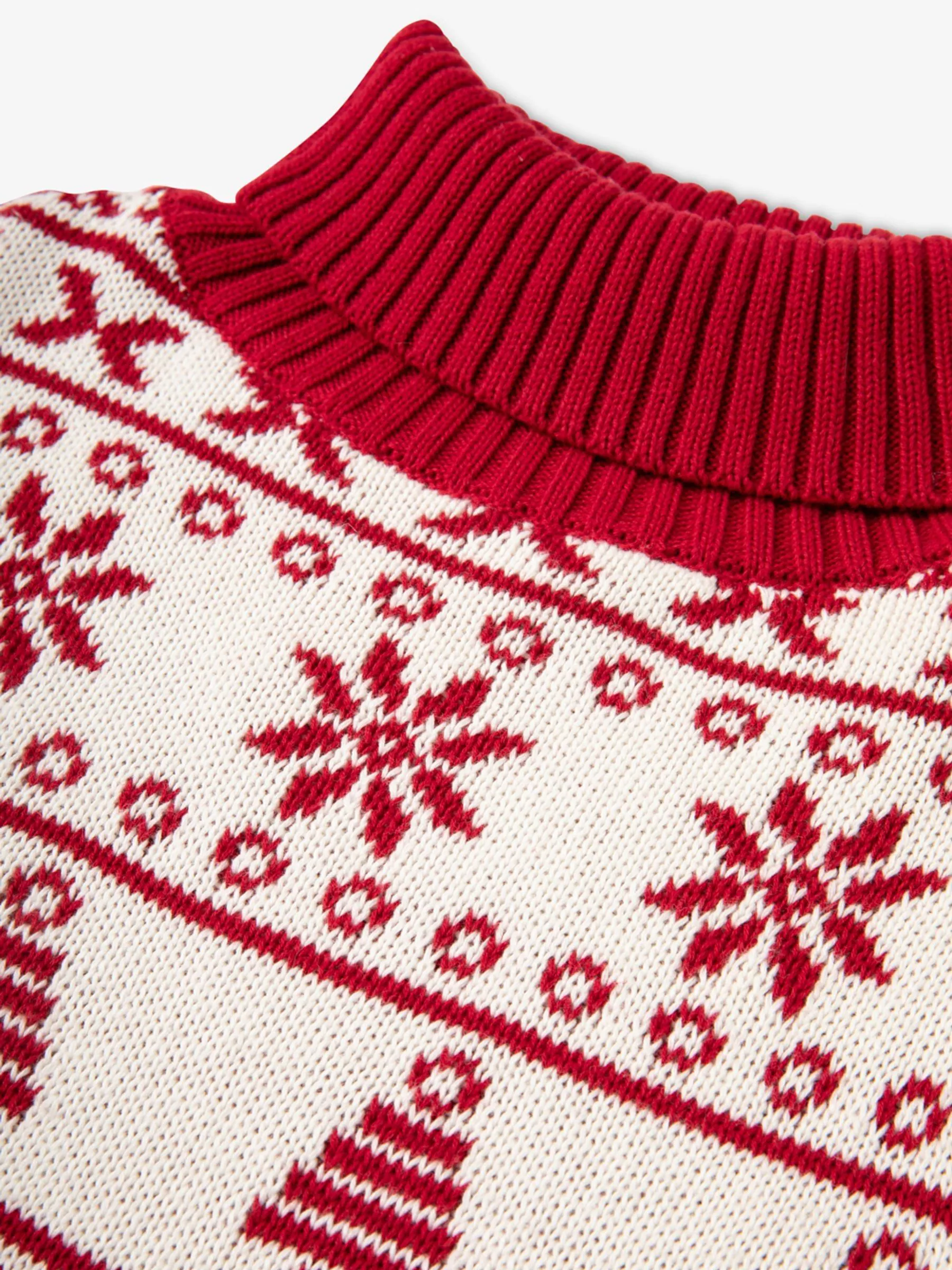 The Little Tailor Crème Kerstmis Half Fairisle Katoenen Trui