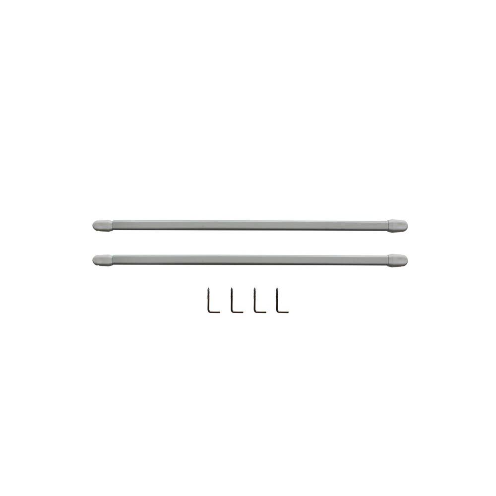 Tringle de vitrage Extensible 30-50 cm métal blanc x2