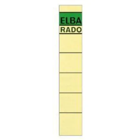 Elba 100420941 Ordnerrückenschild, kurz/schmal, chamois, schwarz/grüner Aufdruck, 10 Stück