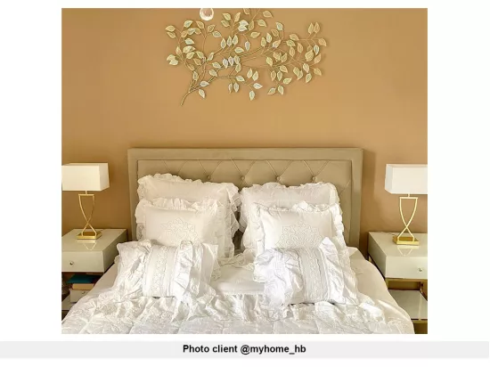 Lit avec tiroirs 140 x 190 cm - Tissu velours - Beige - LEOPOLD
