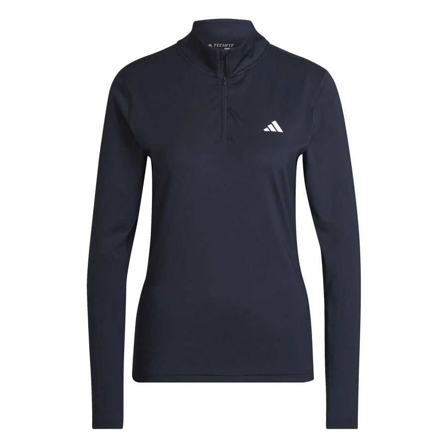 adidas Maillot d'Entraînement Techfit Fermeture Éclair 1/4 - Bleu Marine/Blanc Femme