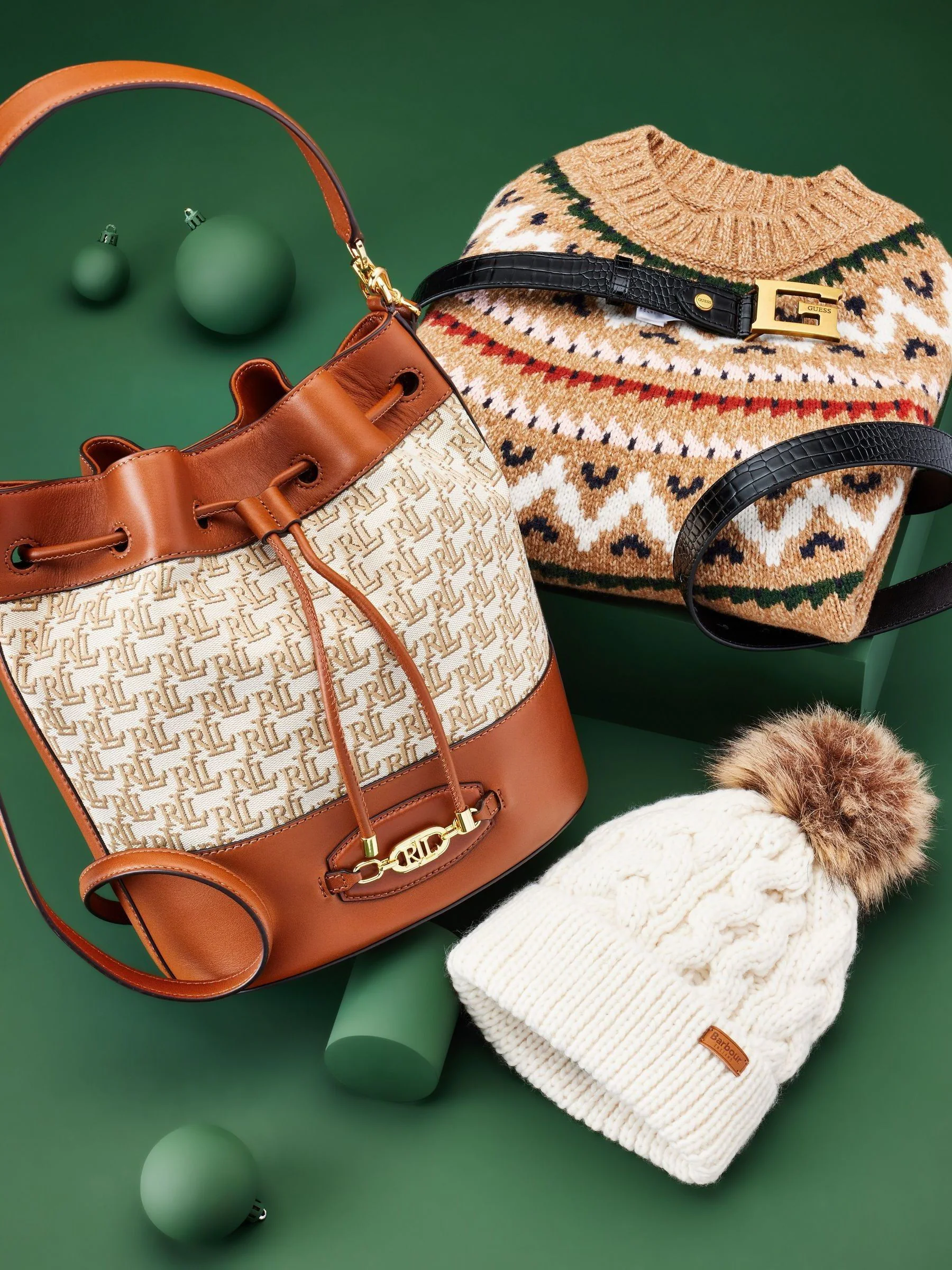 Crème Penshaw - Barbour® Penshaw Beanie-muts met pompon