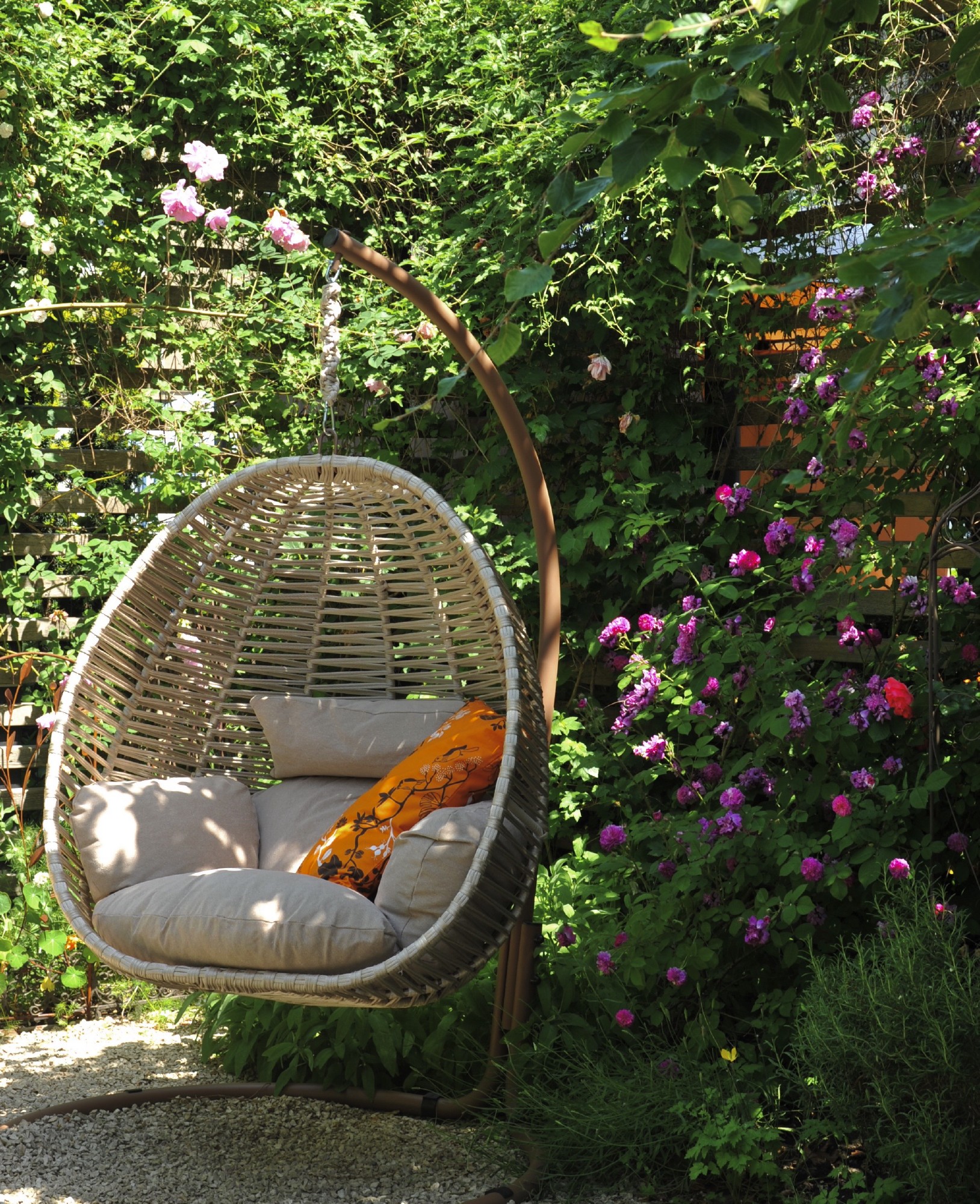 Freischaukler 'Alexis'  mit Polstern, beige, H 200 cm, B 115 cm, T 120 cm günstig bestellen