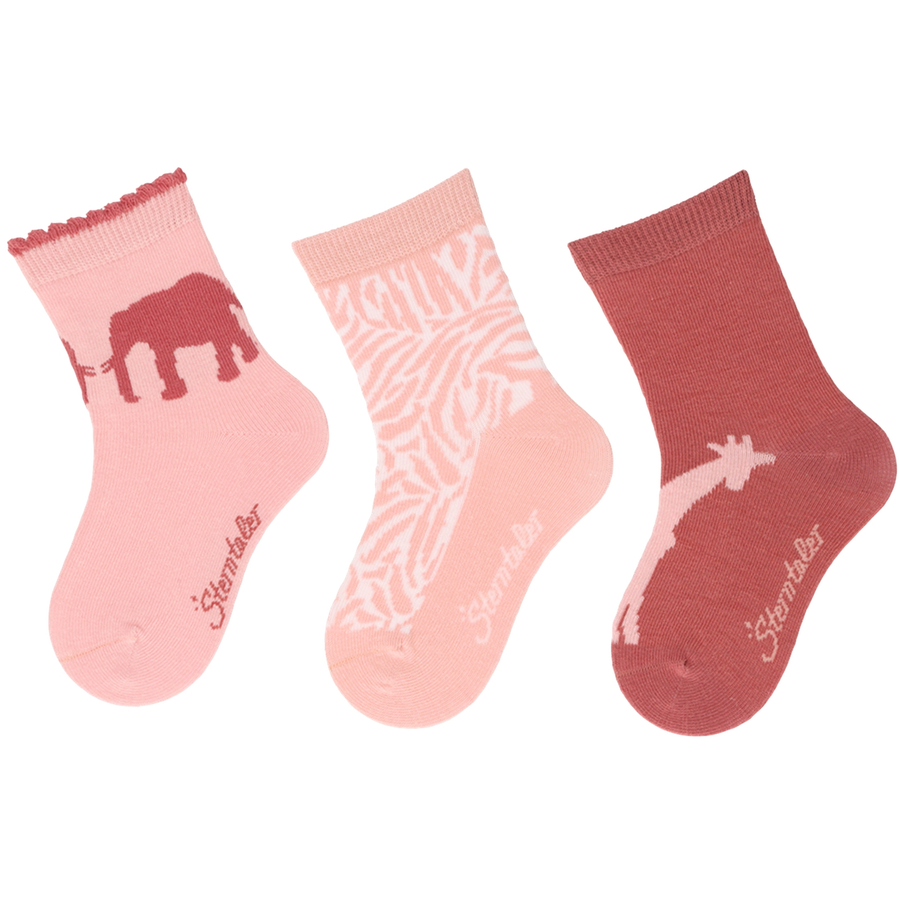 Sterntaler Socken 3er-Pack Afrika zartrosa
