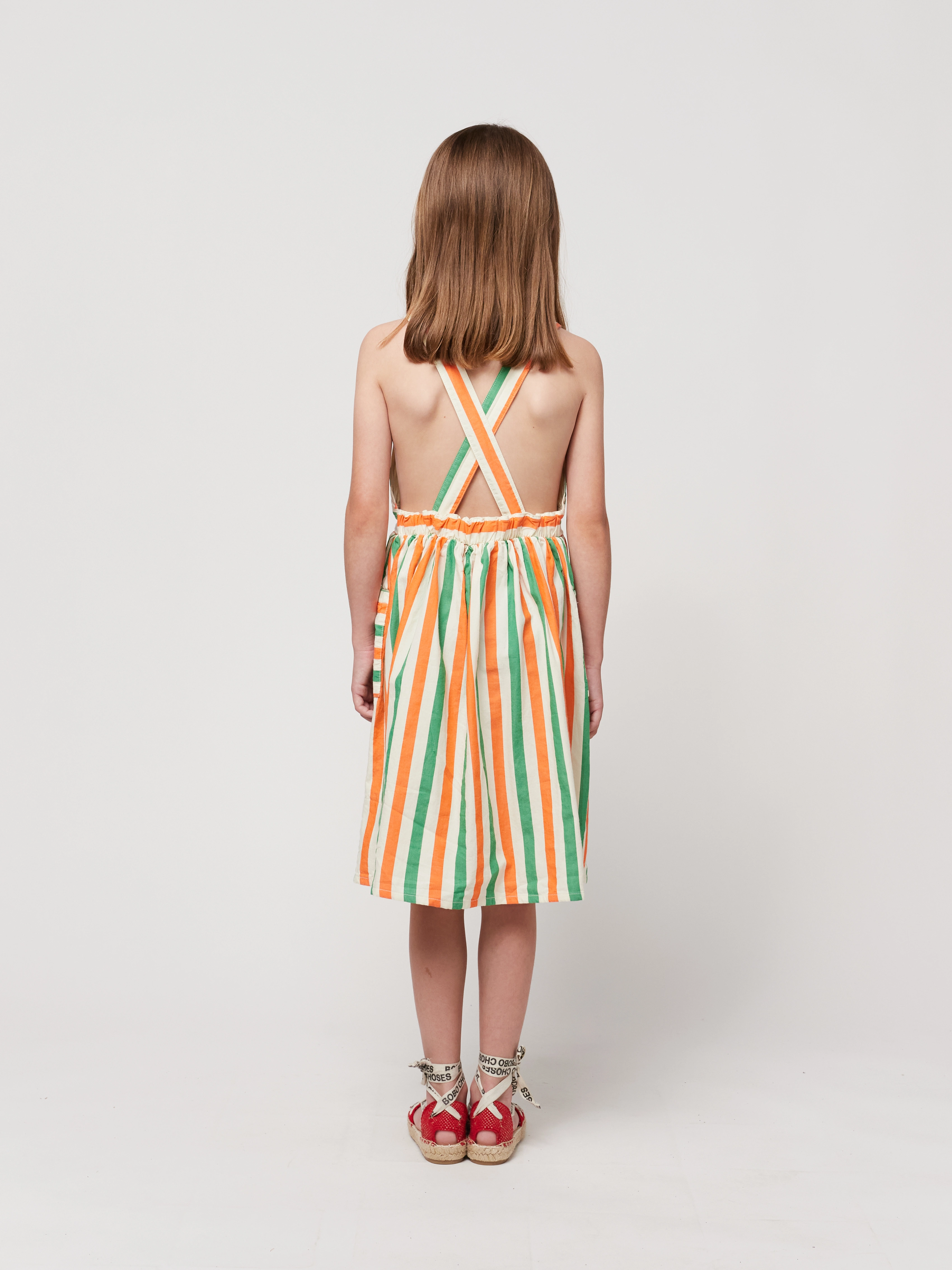 Trägerkleid VERTICAL STRIPES in offwhite