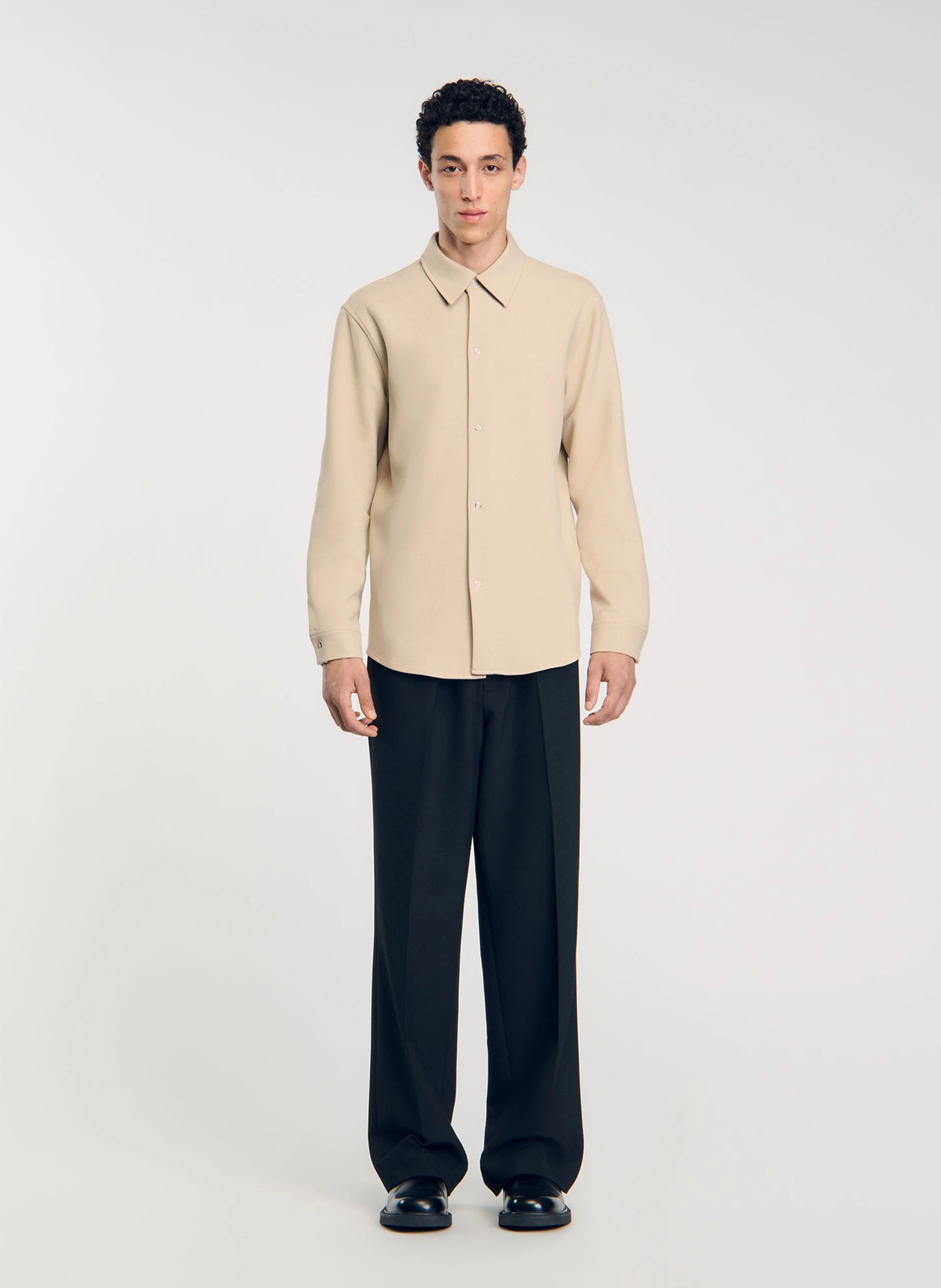 Chemise droite à col classique| Blanc