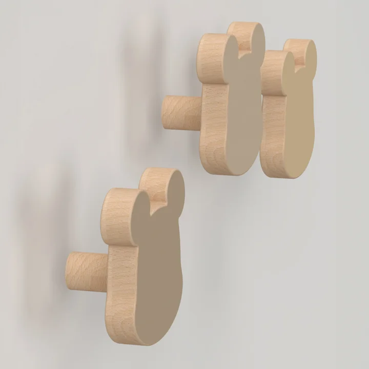 Cam Cam Copenhagen - Haken aus Holz, Wolke, mix blue (3er-Set)
