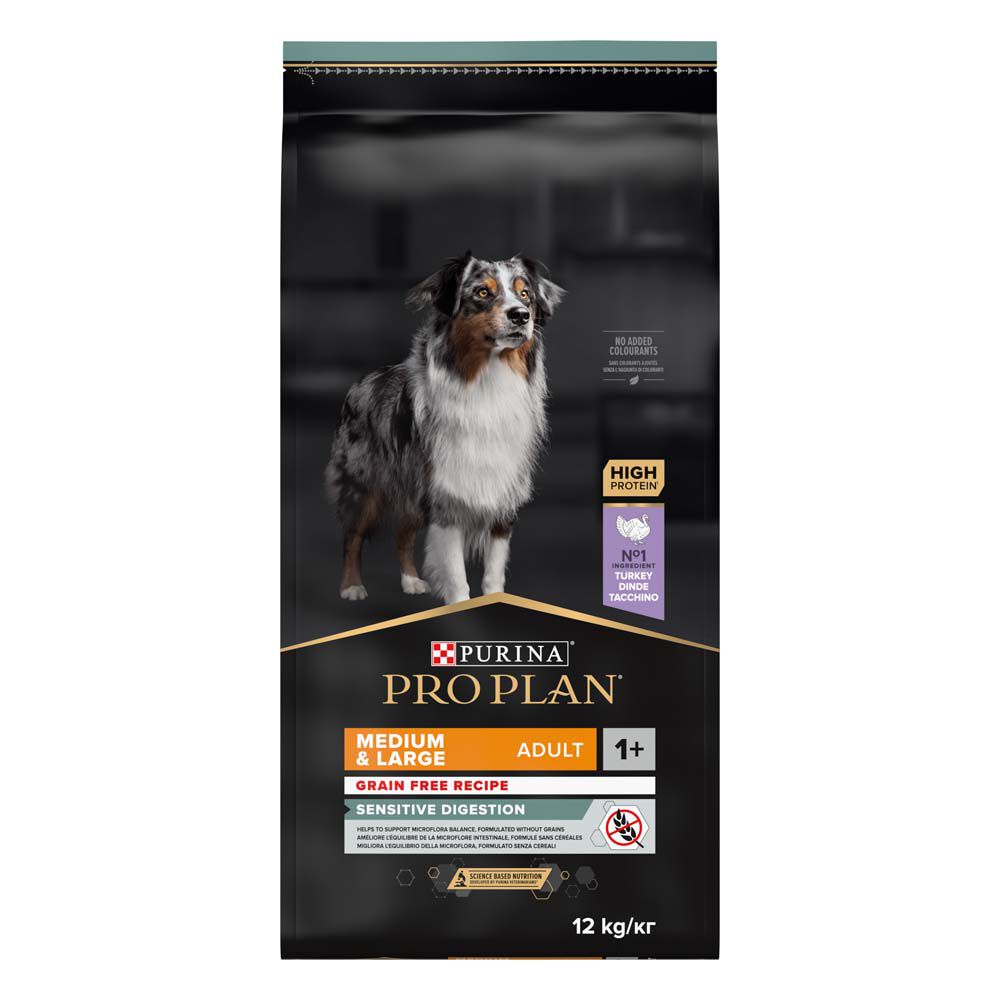PRO PLAN Sensitive Digestion Adult Medium/Large - Hondenvoer - 12 Kilogram - kalkoen