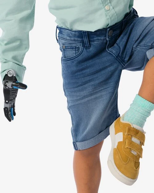 short enfant jogdenim bleu moyen