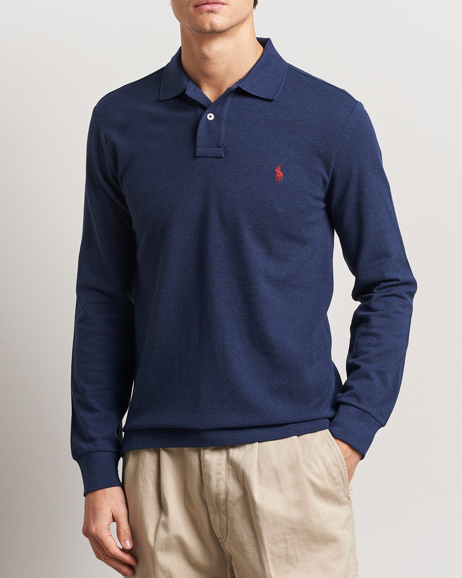 Polo Ralph Lauren Custom Slim Fit Long Sleeve Polo Spring Navy Heather
