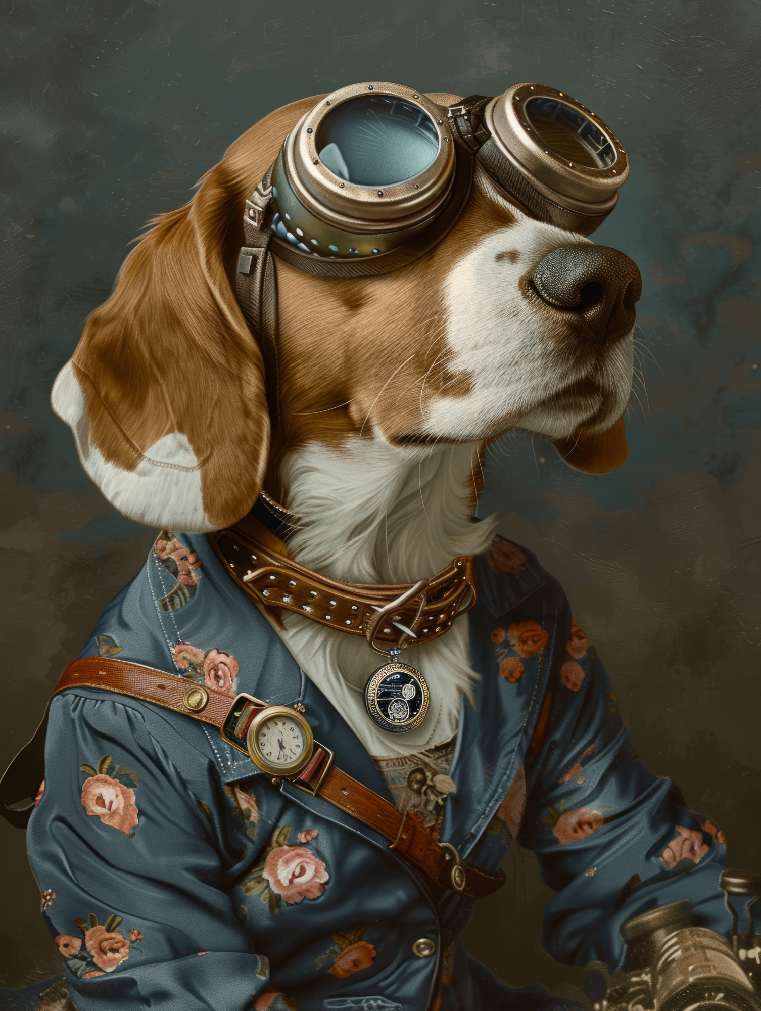 Canvas schilderij van een Beagle 40x60 cm