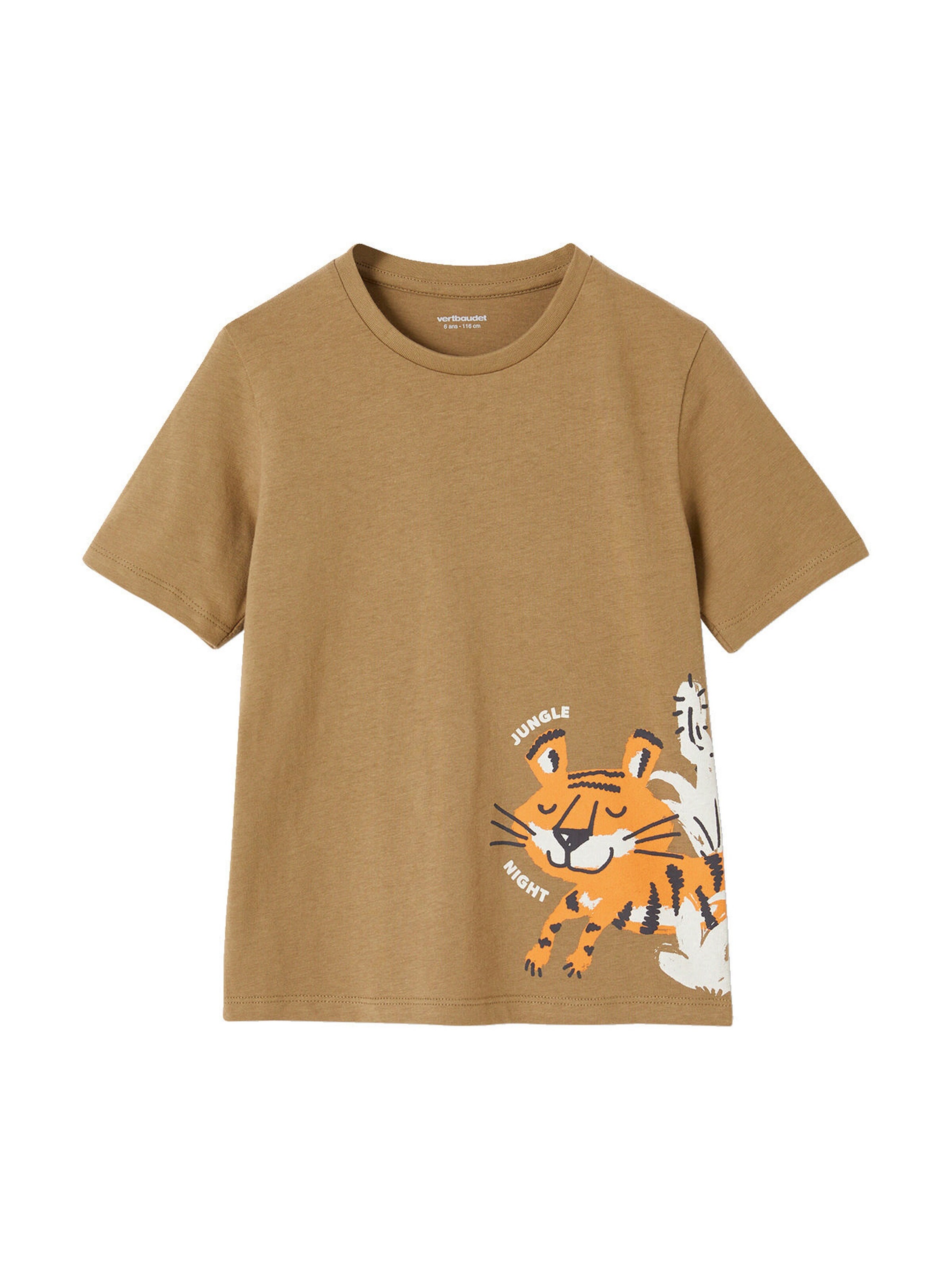 Vertbaudet 2er-Pack kurze Jungen Schlafanzüge mit Tigern khaki