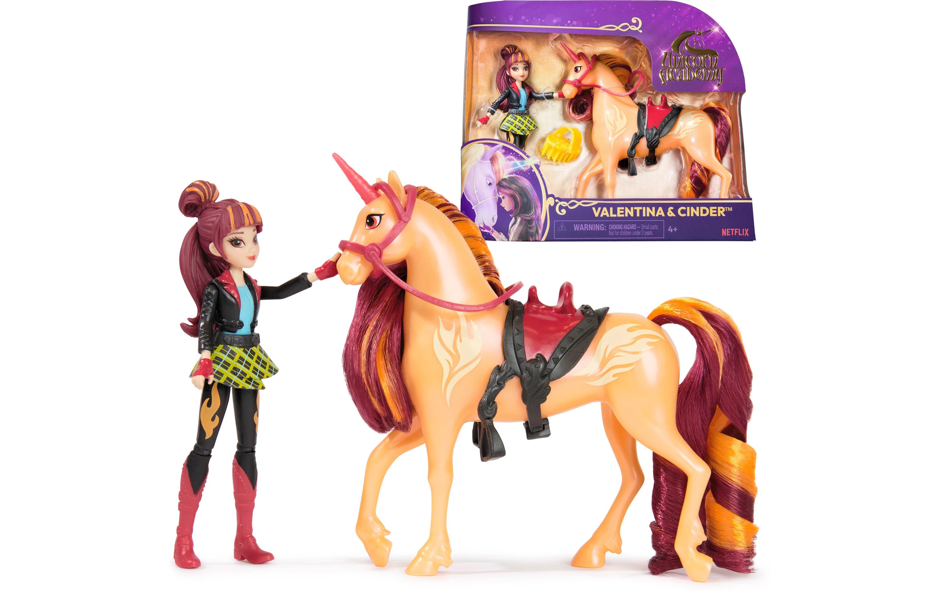 Unicorn Academy Valentina Doll & Cinder UnicornPuppe Valentina und Einhorn Cinder für Kinder