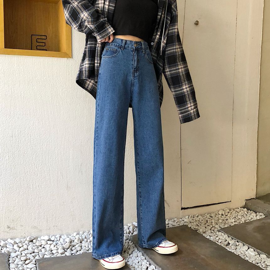 Iduna - High-Waist Wijde Jeans
