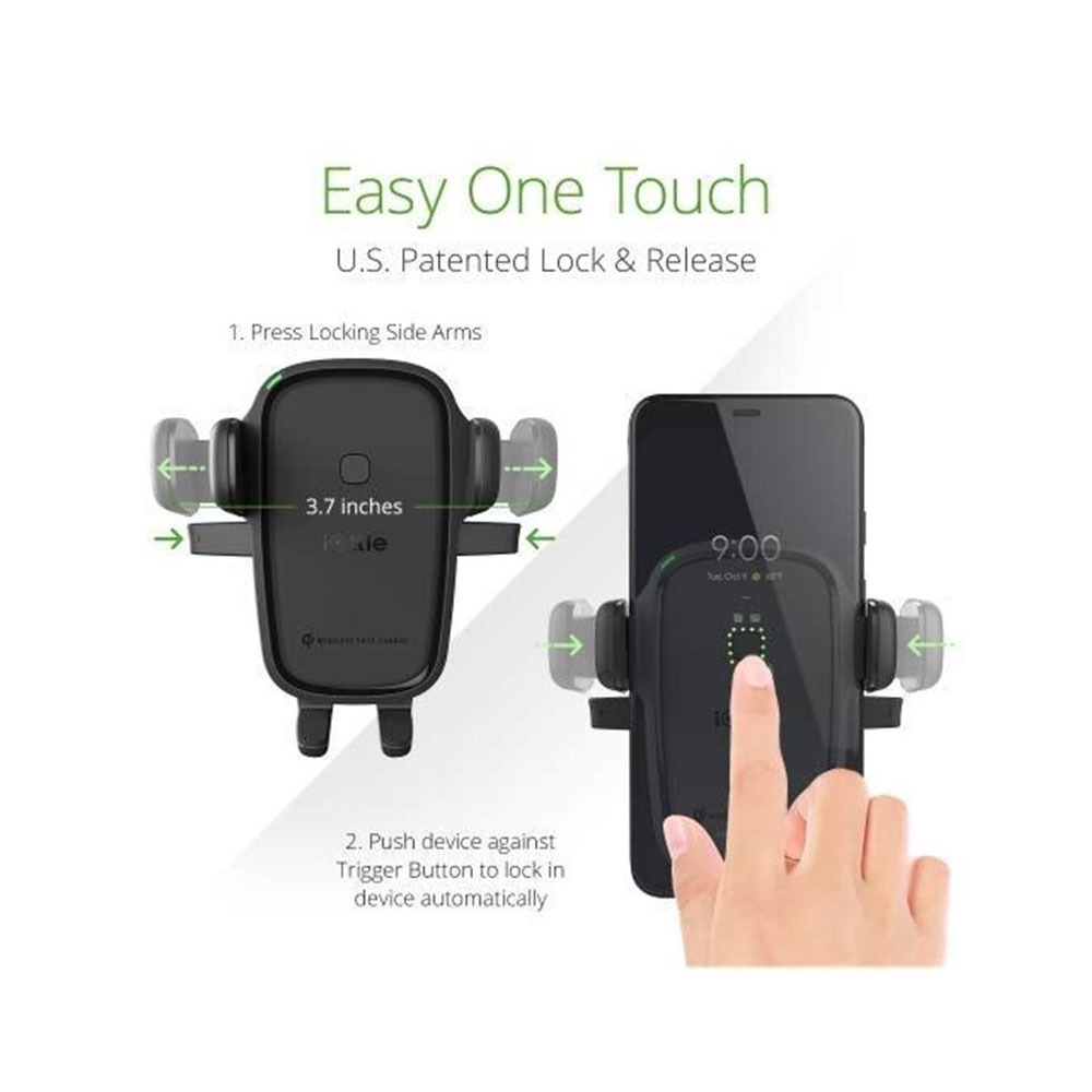Easy One Touch Wireless 2 (10W) Qi Wireless Charging Universal Auto KFZ Halterung mit Teleskoparm (HLCRIO142) - Schwarz
