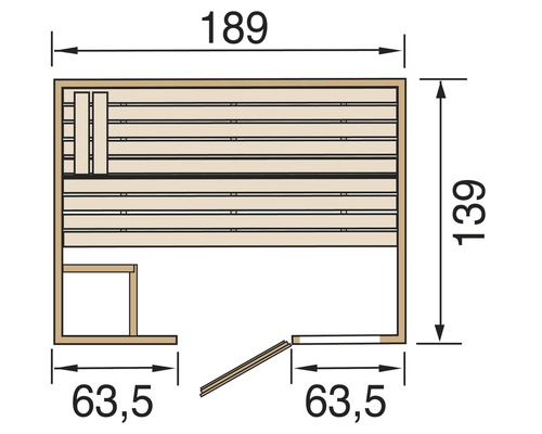 Weka Valida GTF massief houten sauna inclusief 7,5 kW kachel en digitale bediening met raam en volledig glazen deur van helder glas