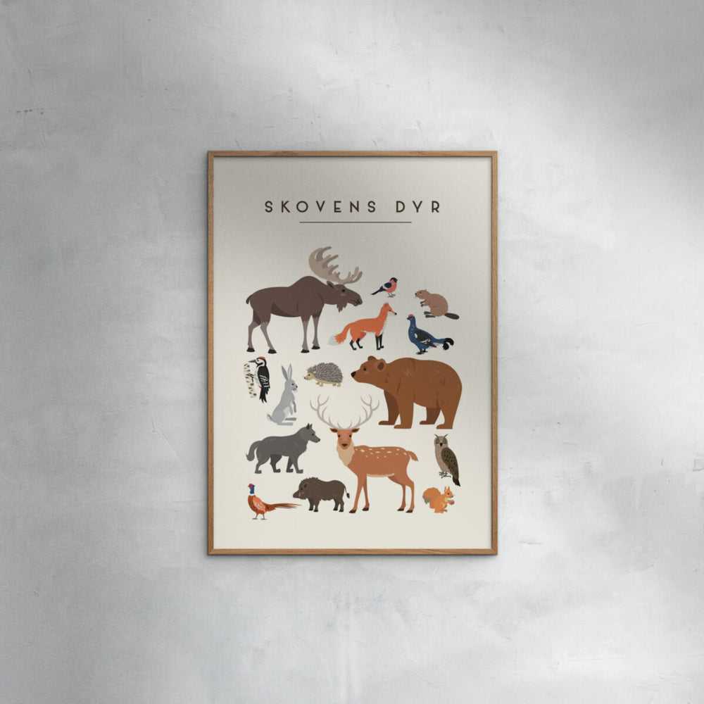 Køb Poster & Frame Citatplakat - Skovens Dyr – Børneplakat