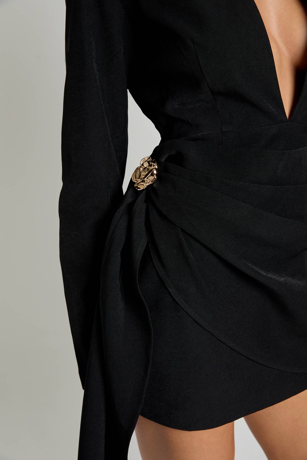 boohoo robe portefeuille à garniture corsage