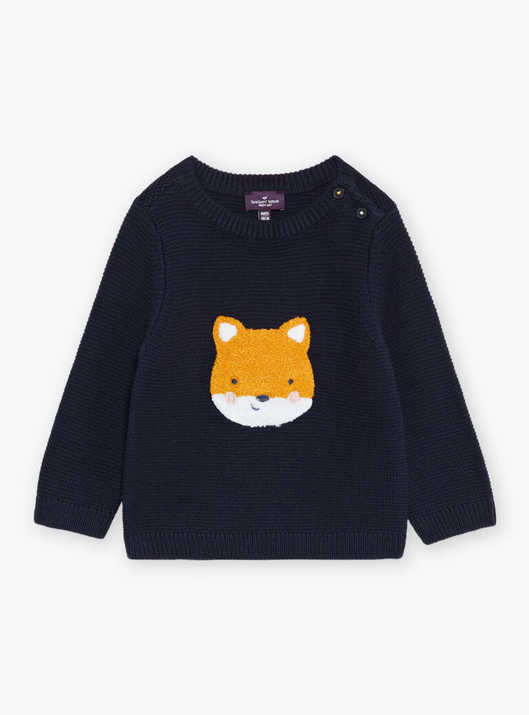 Pull bleu marine en tricot