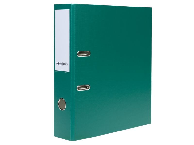 office focus Ordner A4 7 cm, Grün A4-Ordner mit Rückenschild und Griffloch