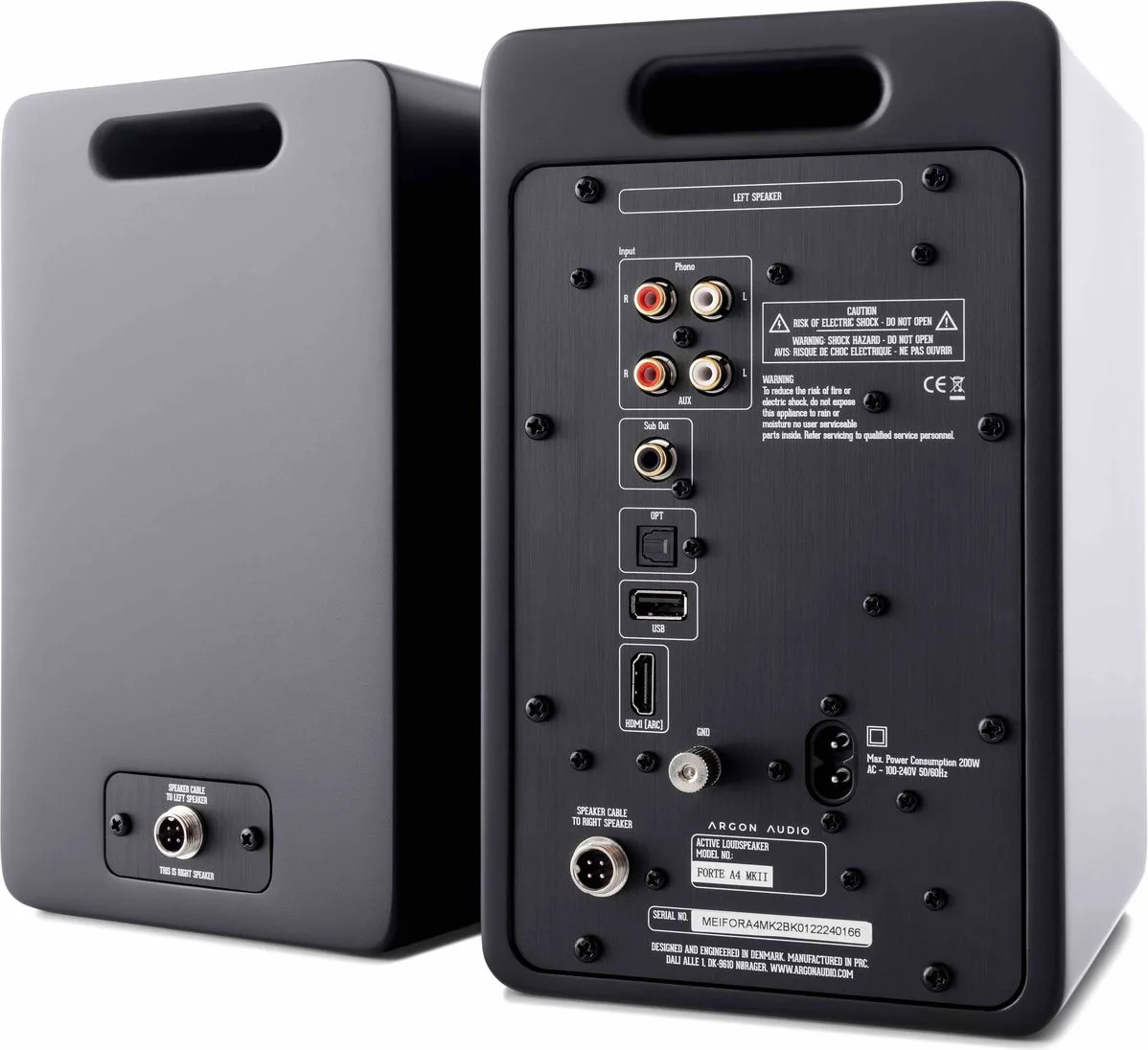 Argon Audio Forte A4 MK2 Noir (la paire) Enceintes sans fil hi-fi