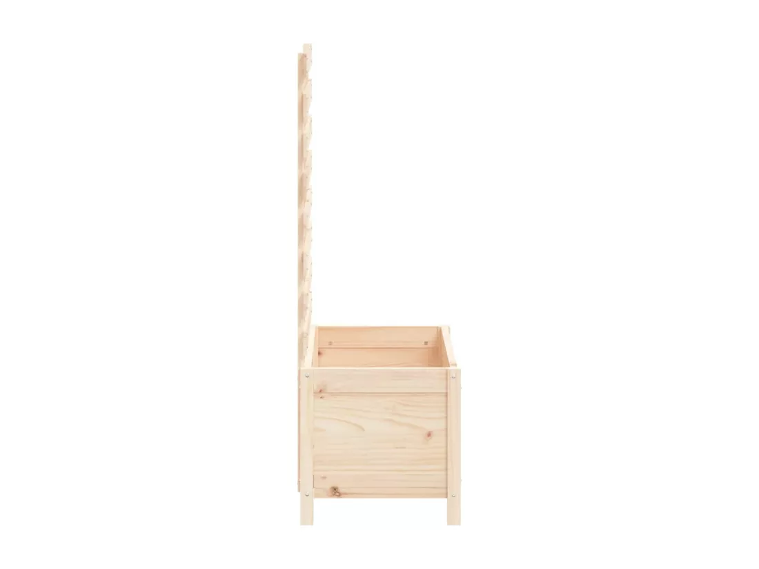 Jardinière avec support 79x39,5x114 bois de pin massif