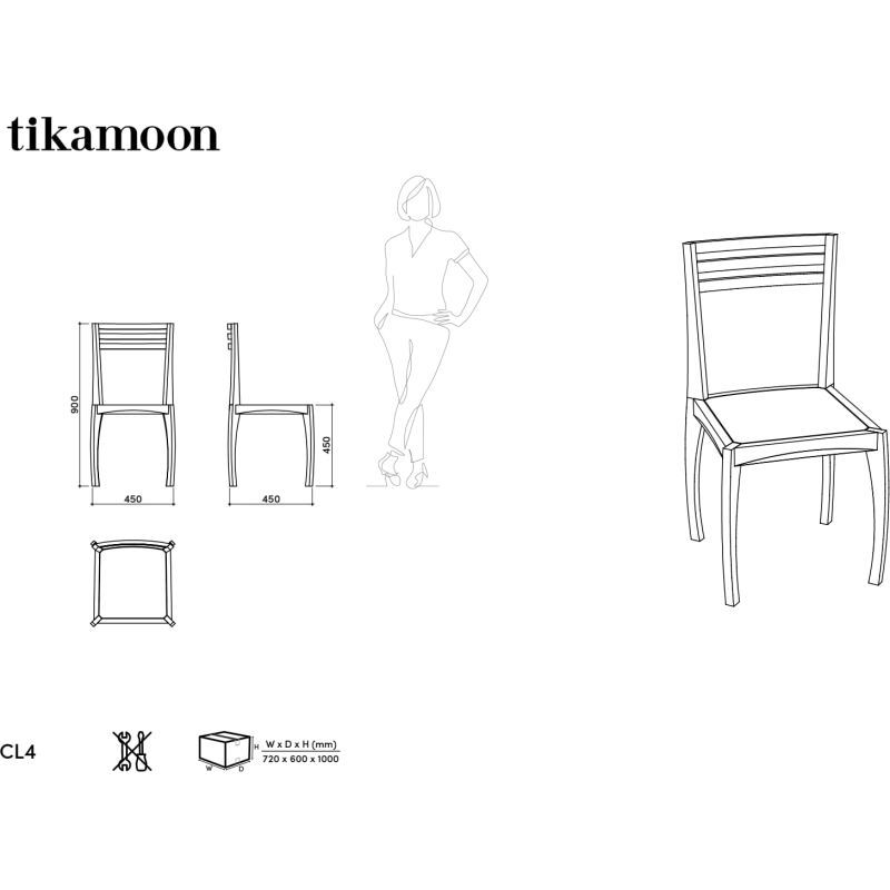 Chaise Luna en palissandre massif