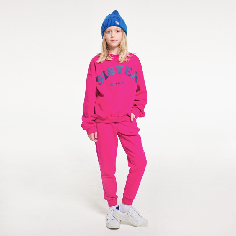 Sweat-shirt à message rose fille