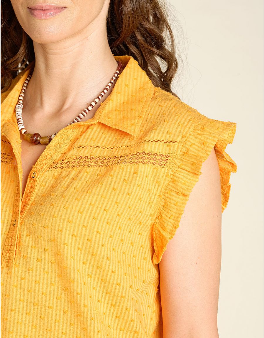 Top chic jaune coton