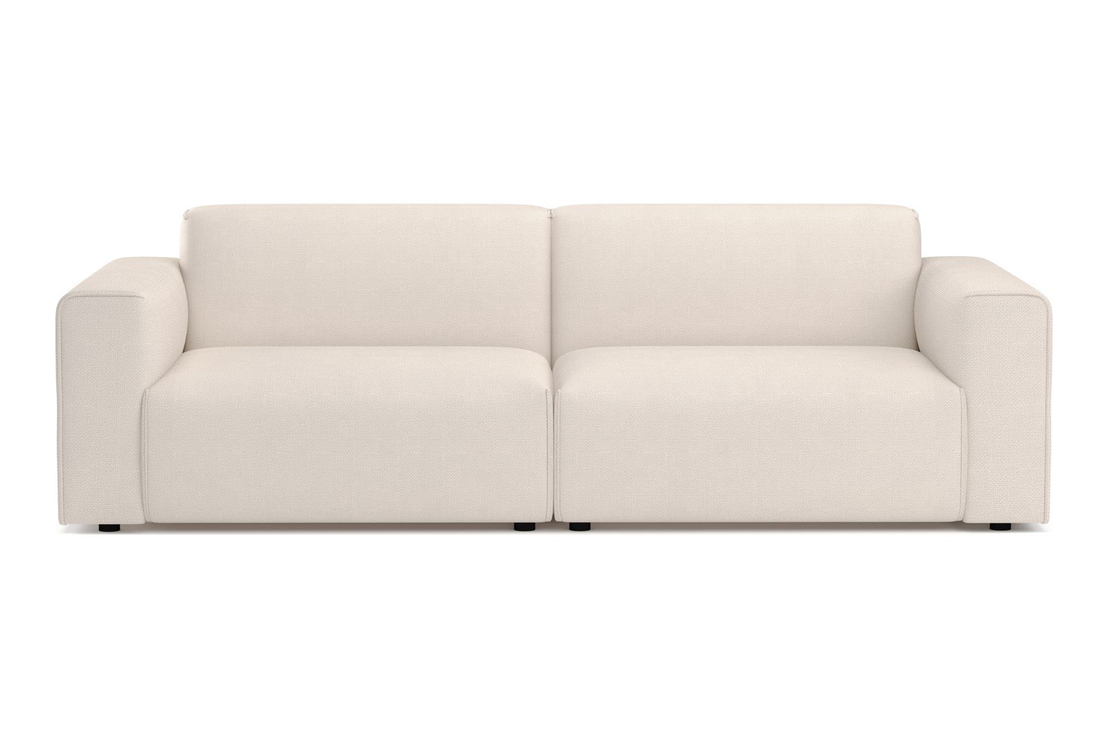 Monaco 3-seter sofa Tekstil Fjord 1 Ivory med sorte ben. Std komfort.
