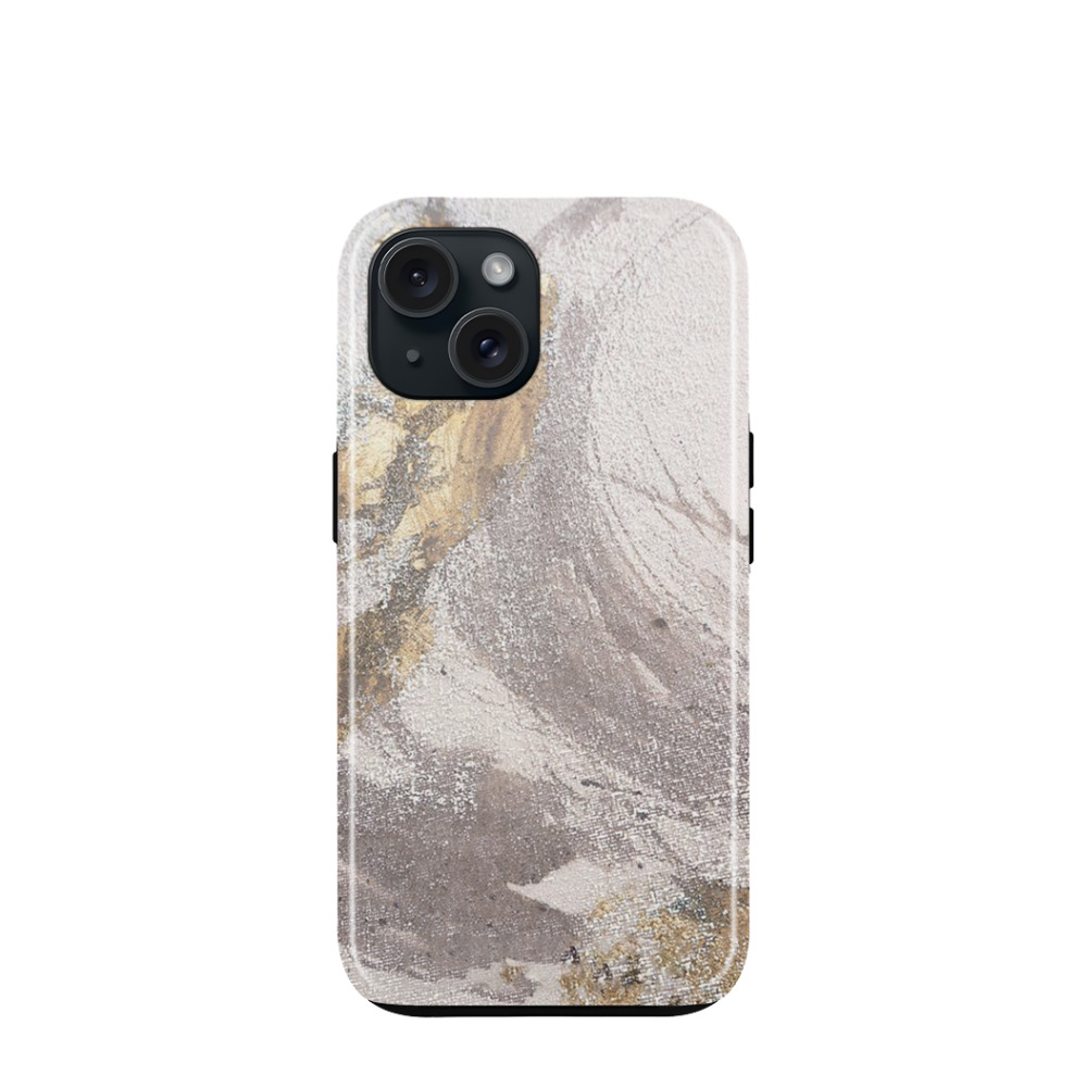 iPhone 15 Hybrid (Kunststoff / Gummi) Hülle Natürlicher Glanz - Gold