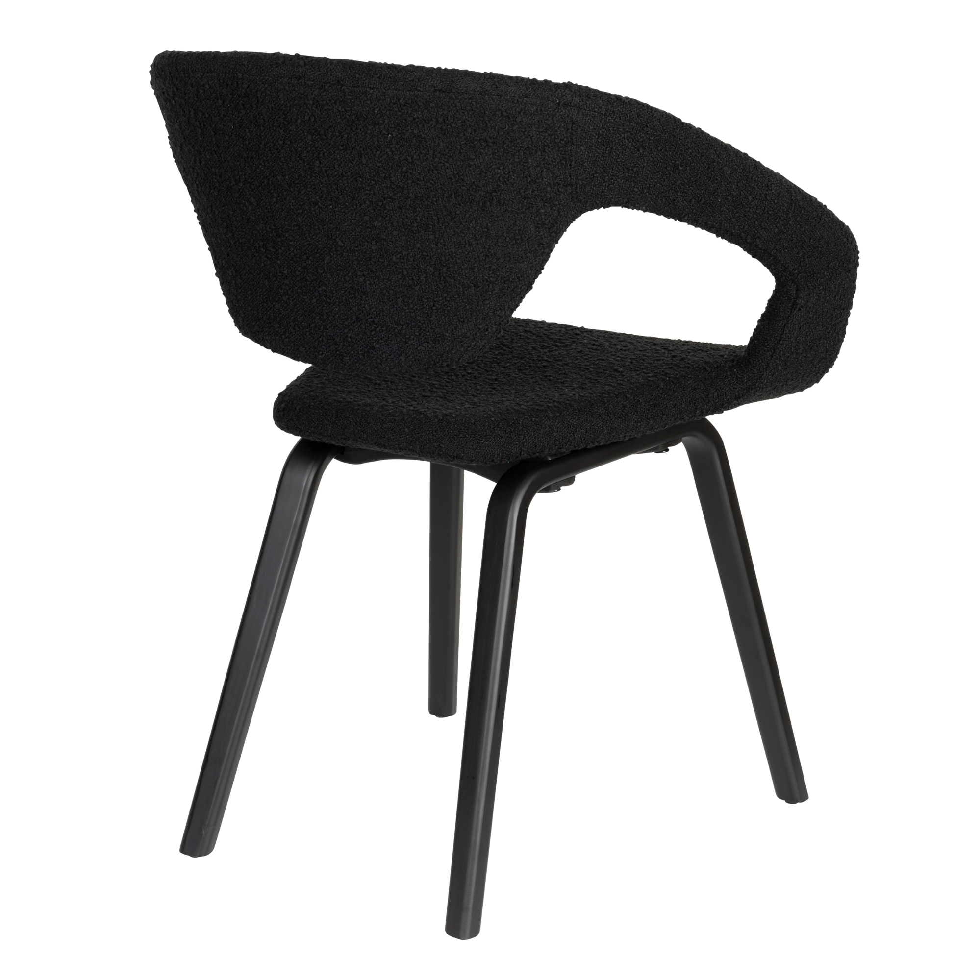 Eetkamerstoel Flexback Boucle zwart - set van 2