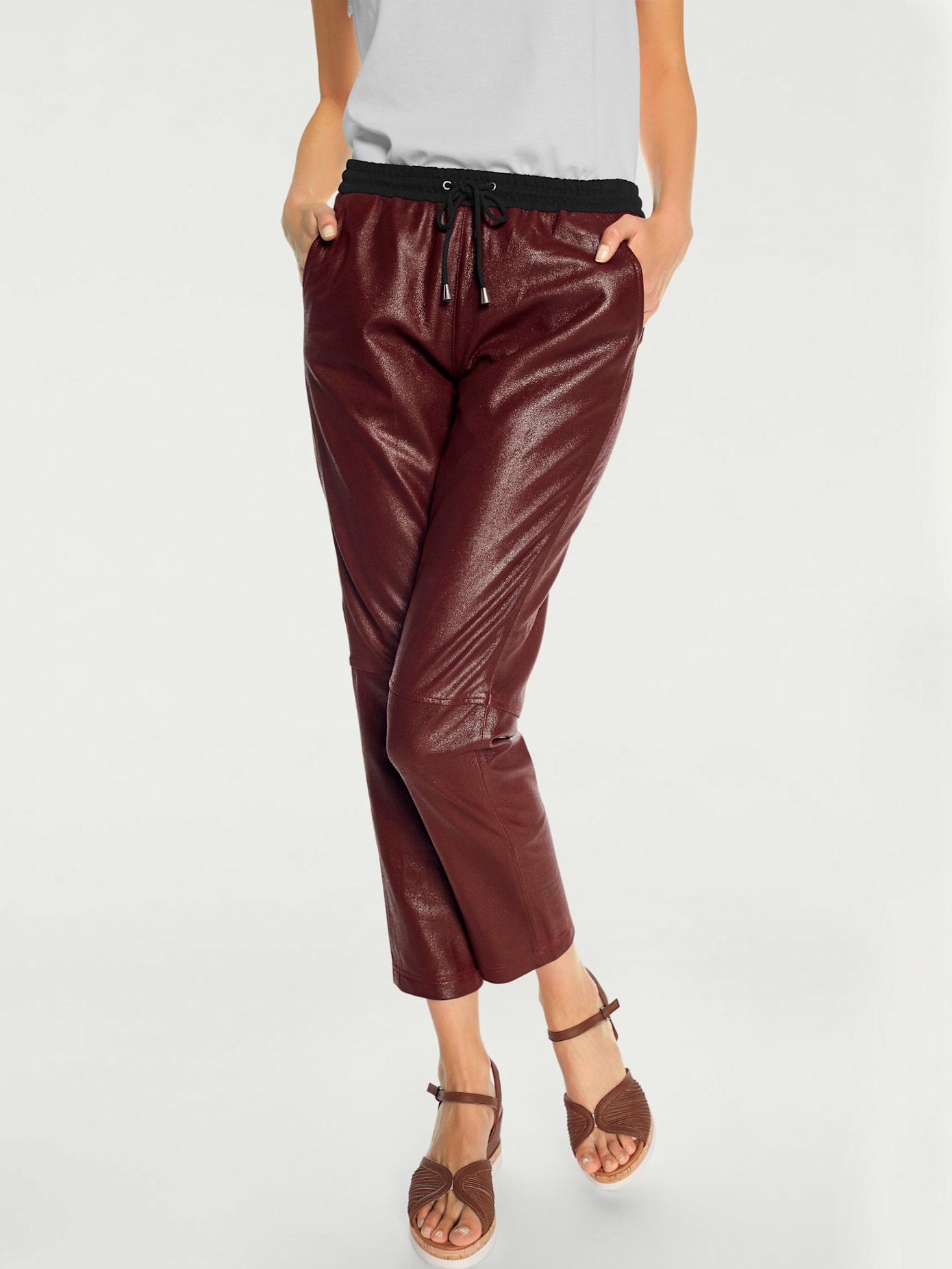Pantalon de jogging en cuir forme jogging tendance