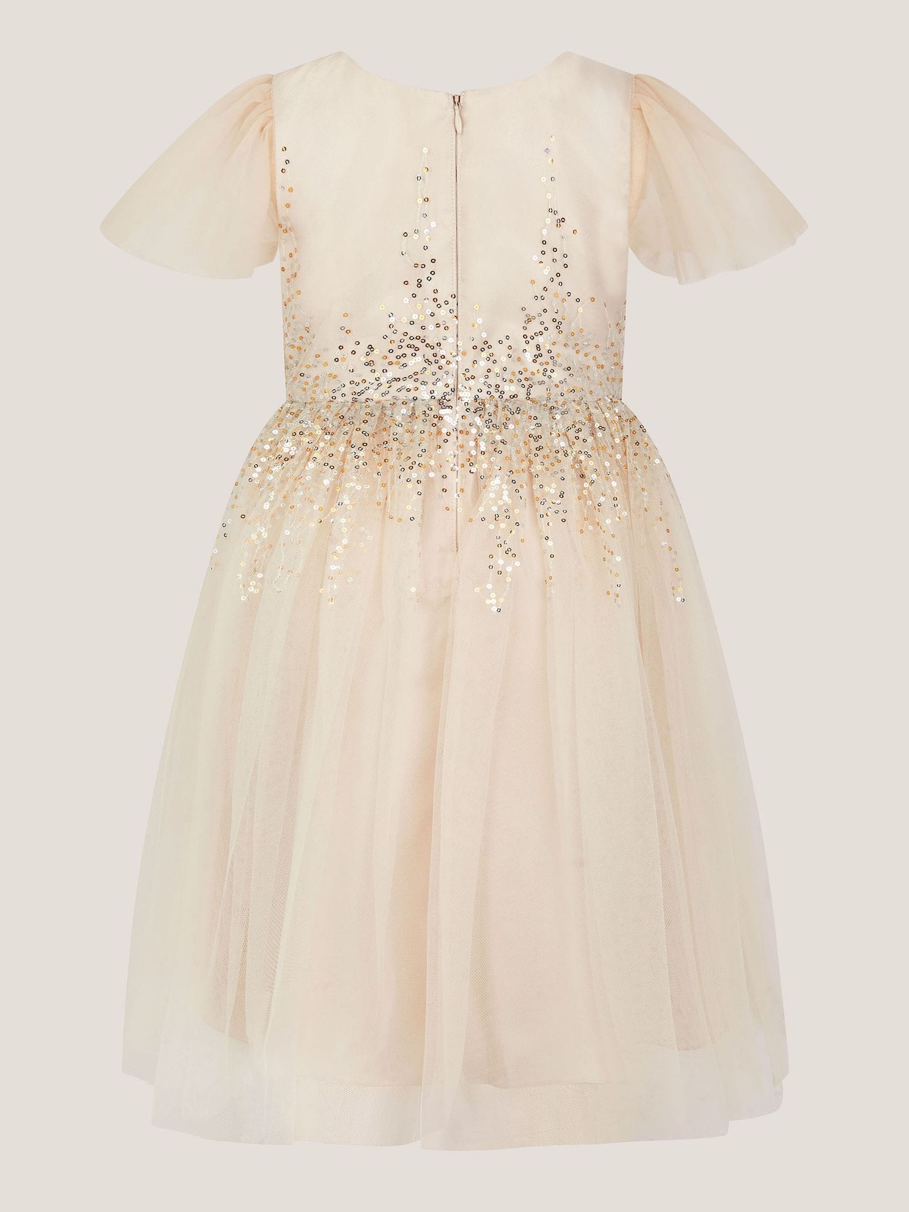 Monsoon Samara Sequin Waterfall Bow Dress