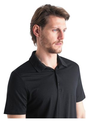 Polo Manches Courtes Icebreaker Merino 150 Tech Lite III Noir