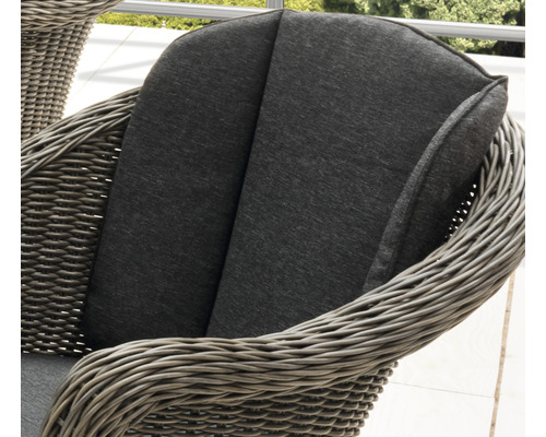 Malaga Luna tuinmeubelset, vintage Destiny polyrattan aluminium, 4-zits, 5-delig, grijs