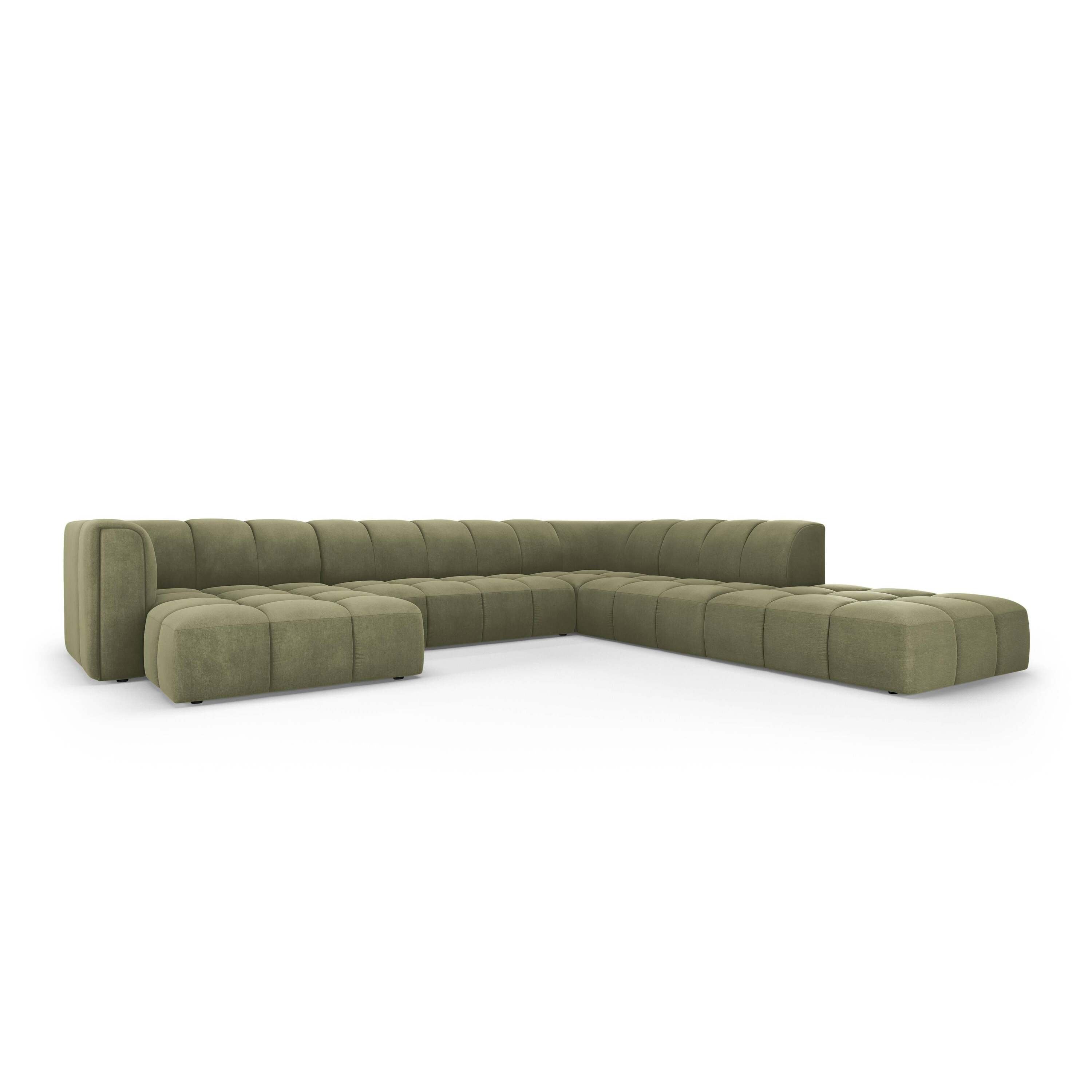 Milo Casa Panoramische hoekbank Francesca chenille rechts 7-zits