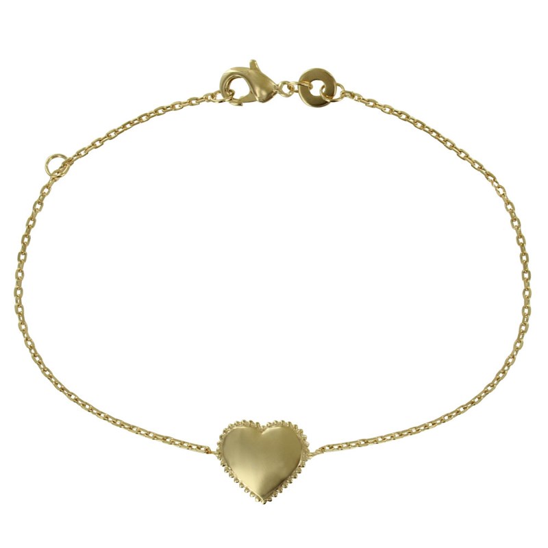 Bracelet Plaqué Or Coeur et Billes