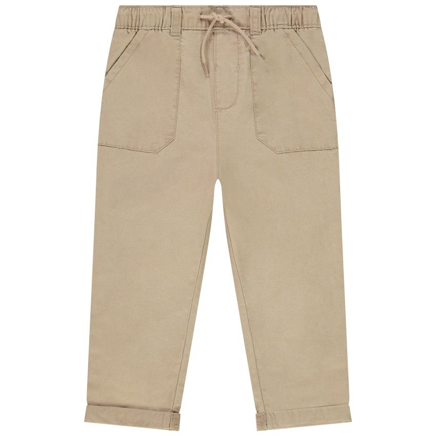 Pantalon uni en toile pour bébé garçon - Gris chiné