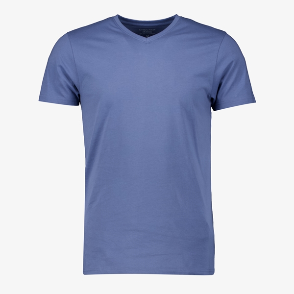 Unsigned heren T-shirt blauw V-hals