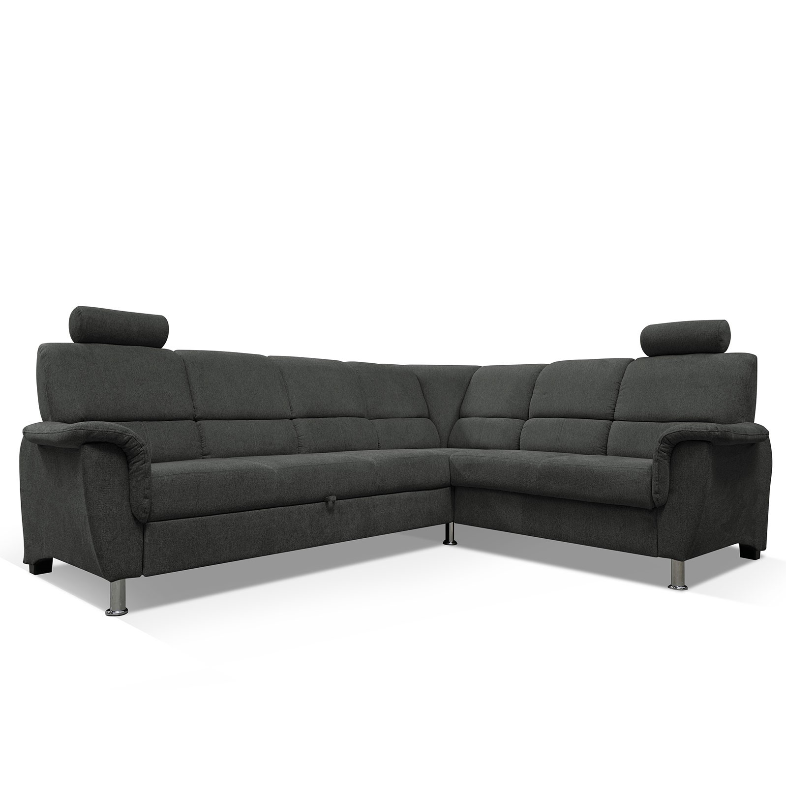 Ecksofa - graugrün - Liegefunktion und Staukasten - 2-Sitzer rechts