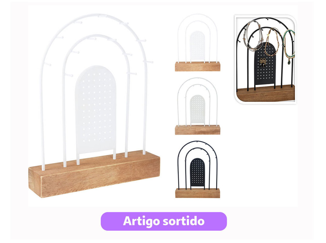 PORTA JÓIAS 18X4.5X23CM CORES SORTIDAS