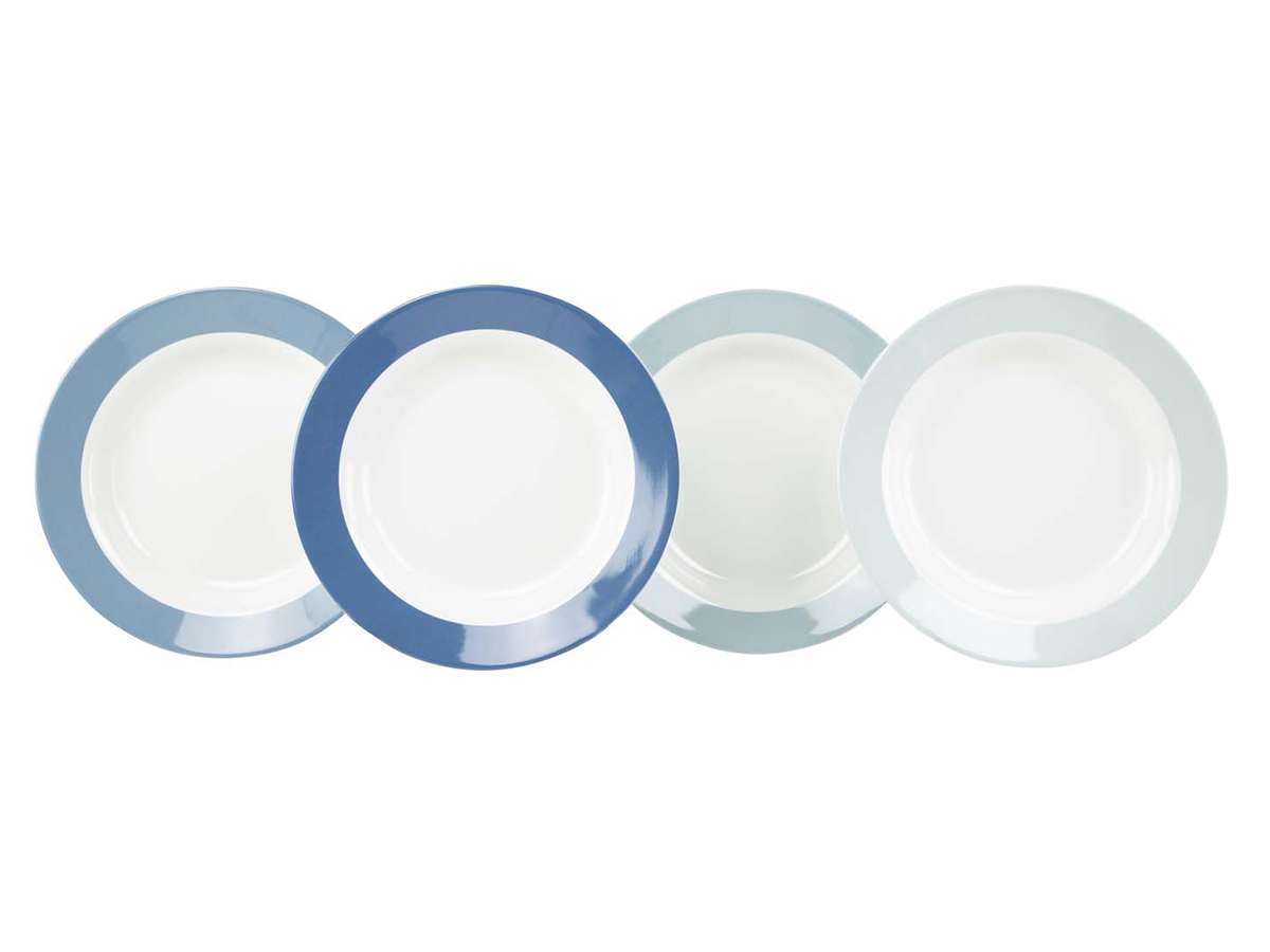 Gimex Colour Line set van 4 diepe borden - Blue