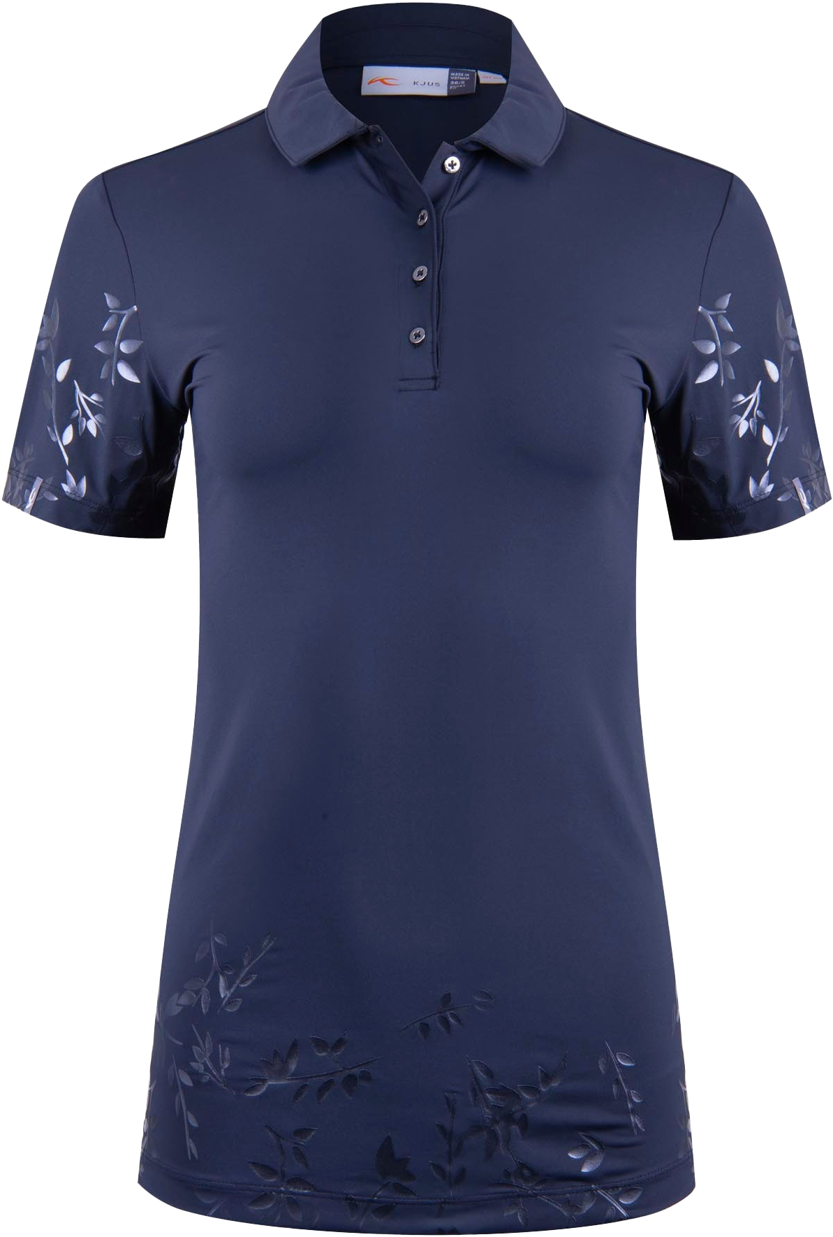 Lily Print Polo S/S Dame Atlanta Blue