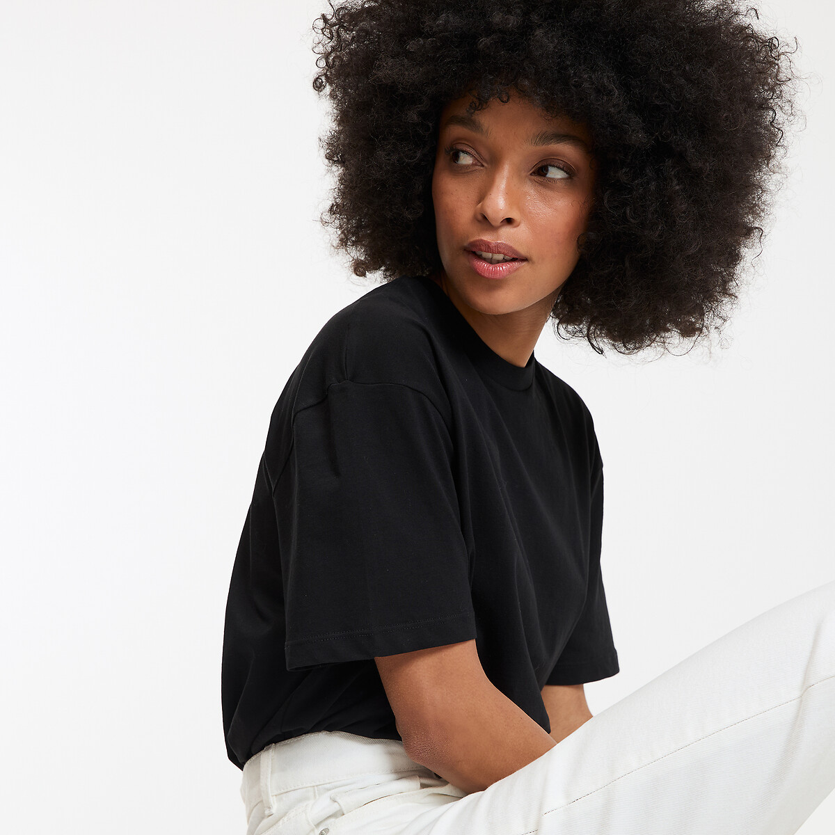 COLEÇÃO LA REDOUTE<br>Camiseta folgada, gola redonda, mangas curtas