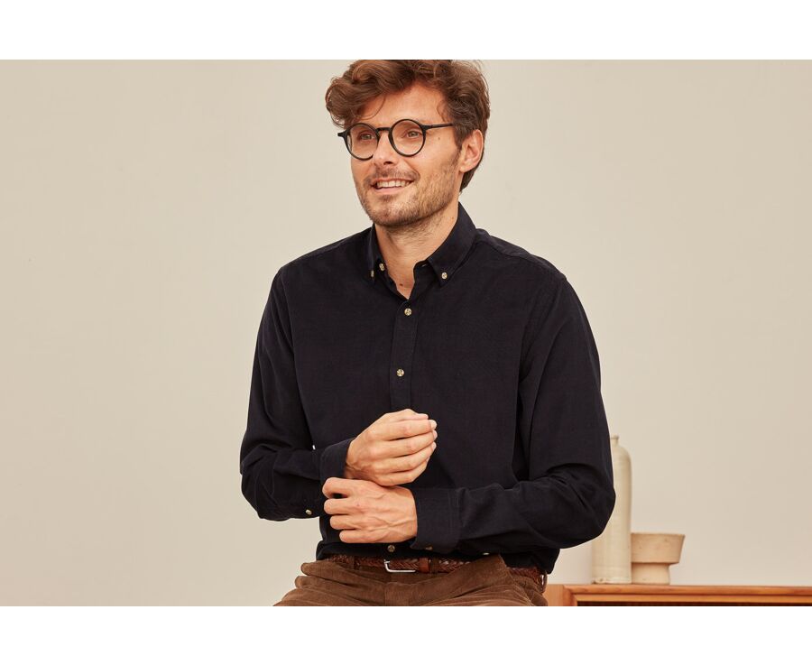 Chemise en velours Marine foncé - WAYNE